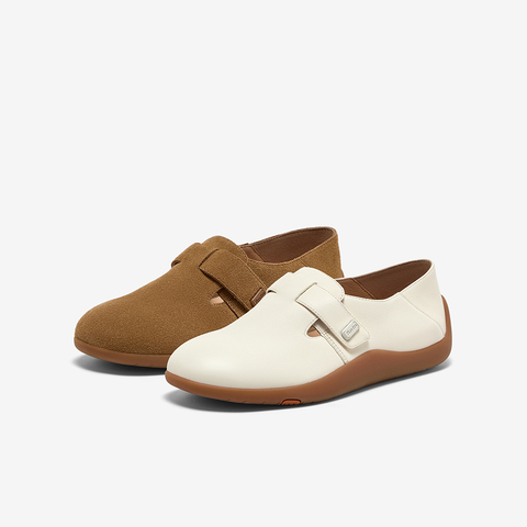 Bata勃肯女2025秋商场新款英伦牛皮通勤百搭一脚蹬单鞋ALI09CM5