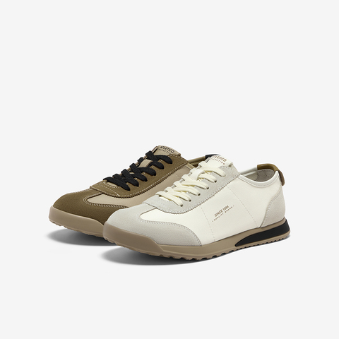 Bata休闲鞋男2025秋新款百搭通勤牛皮潮流德训运动鞋L3320CM5