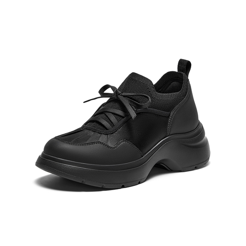 Bata休闲鞋女2025秋商场新款百搭透气优雅厚底通勤单鞋UTW04BM5