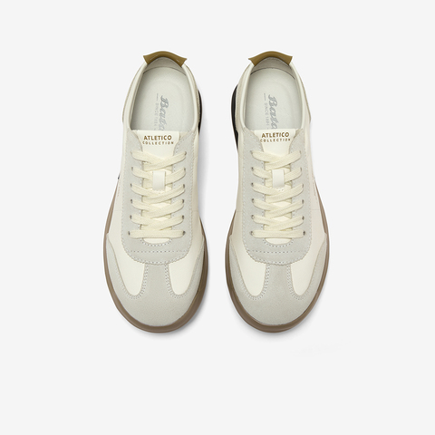 Bata休闲鞋男2025秋新款百搭通勤牛皮潮流德训运动鞋L3320CM5