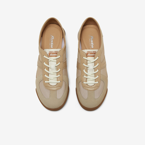 Bata休闲鞋女2025夏新款牛皮通勤百搭德训透气轻便运动鞋ACO36BM5