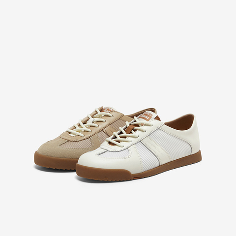 Bata休闲鞋女2025夏新款牛皮通勤百搭德训透气轻便运动鞋ACO36BM5