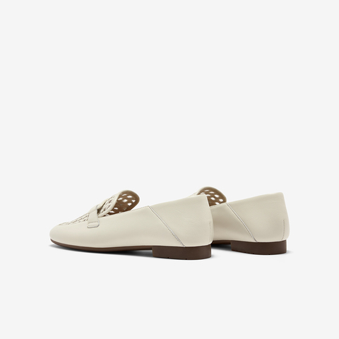 Bata乐福鞋女2025夏季商场新款编织英伦风通勤百搭一脚蹬AVL46BA5