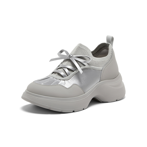 Bata休闲鞋女2025秋商场新款百搭透气优雅厚底通勤单鞋UTW04BM5