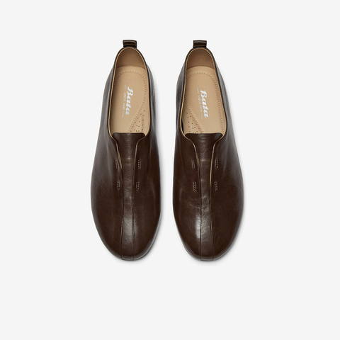 Bata一脚蹬女2025秋季商场新款英伦羊皮复古舒适休闲便鞋AZN16CA5