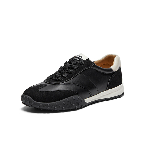 Bata德训鞋女2025秋季商场新款通勤百搭牛皮休闲运动鞋AZX02CM5