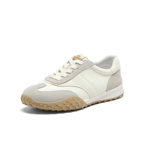 Bata德训鞋女2025秋季商场新款通勤百搭牛皮休闲运动鞋AZX02CM5