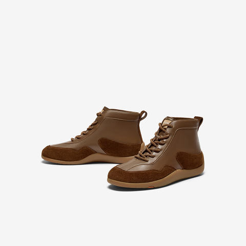 Bata休闲鞋女2025秋商场新款牛皮通勤时尚软底高帮板鞋ALI42CM5