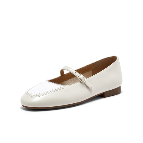 Bata玛丽珍女2025秋季商场新款羊皮法式通勤软底复古单鞋AVL66CQ5