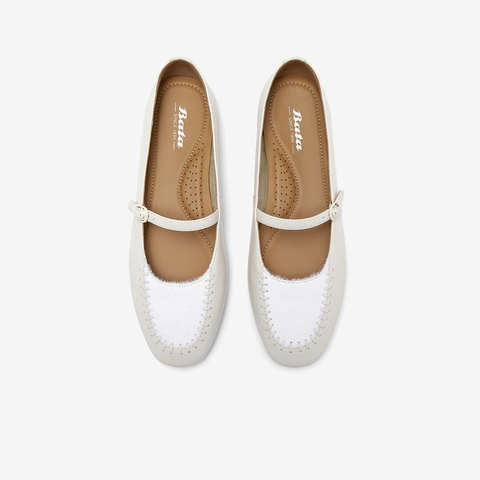 Bata玛丽珍女2025秋季商场新款羊皮法式通勤软底复古单鞋AVL66CQ5