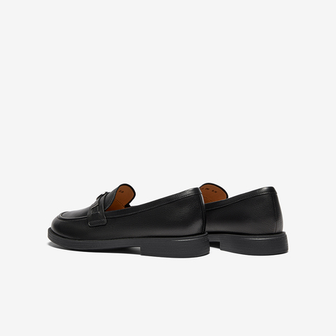 Bata乐福鞋女2025秋商场新款英伦百搭羊皮通勤一脚蹬单鞋AYA16CA5