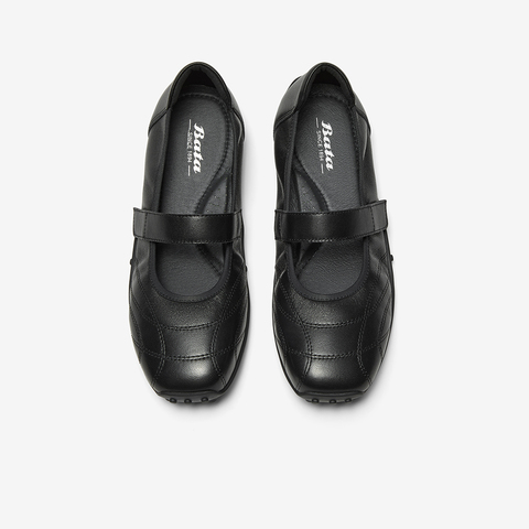 Bata休闲玛丽珍2025秋季商场新款羊皮通勤豆豆底开车鞋ABI10CQ5