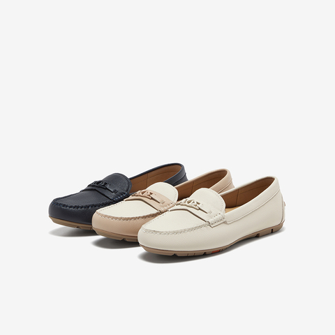 Bata乐福鞋女2025秋商场新款复古英伦风羊皮软底一脚蹬AE263CA5