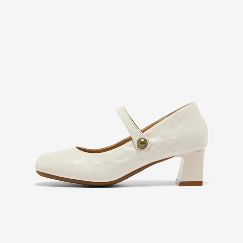 Bata玛丽珍单鞋女2025秋季商场新款复古软底甜美浅口鞋8921DCQ5