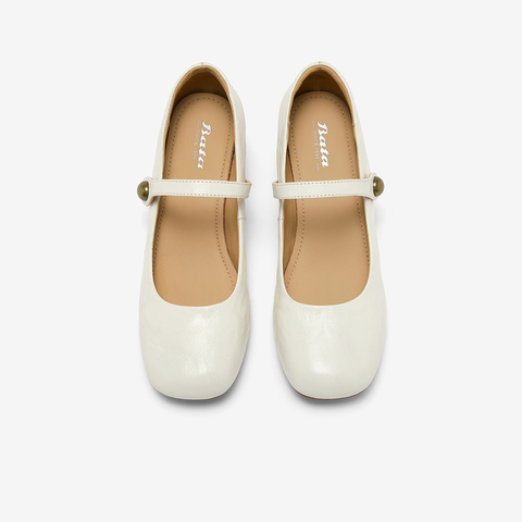 Bata玛丽珍单鞋女2025秋季商场新款复古软底甜美浅口鞋8921DCQ5