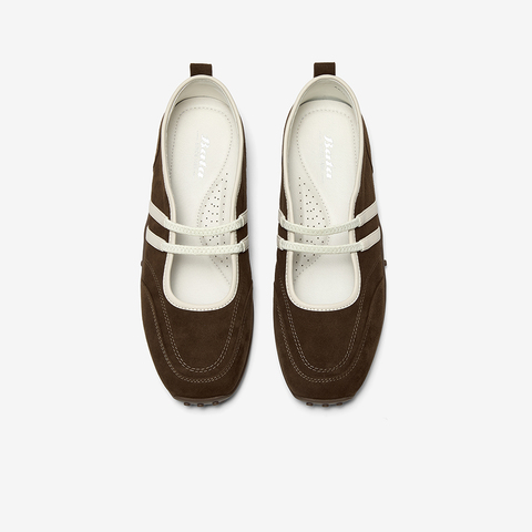 Bata休闲玛丽珍2025秋季商场新款羊皮舒适通勤豆豆底单鞋ABI04CQ5