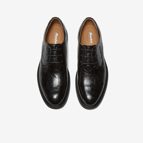 Bata正装皮鞋男2025秋商场新款牛皮商务通勤牛津德比鞋92B01CM5