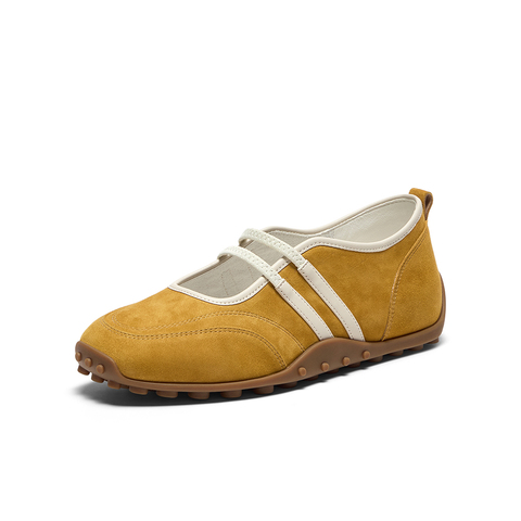 Bata休闲玛丽珍2025秋季商场新款羊皮舒适通勤豆豆底单鞋ABI04CQ5