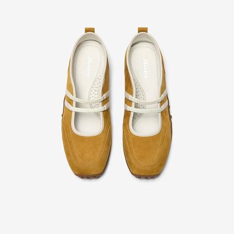 Bata休闲玛丽珍2025秋季商场新款羊皮舒适通勤豆豆底单鞋ABI04CQ5