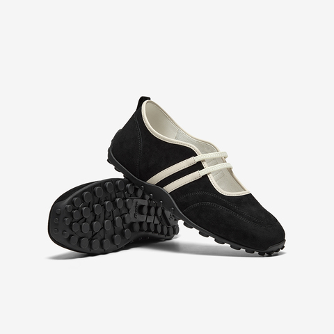 Bata休闲玛丽珍2025秋季商场新款羊皮舒适通勤豆豆底单鞋ABI04CQ5