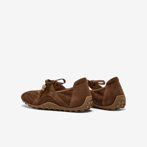 Bata休闲玛丽珍2025秋季商场新款牛剖皮浅口豆豆底单鞋ABI01CQ5