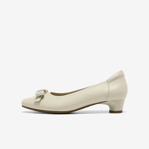 Bata浅口单鞋女2025秋商场新款羊皮粗跟通勤优雅软底单鞋6298DCQ5