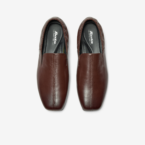 Bata乐福鞋女2025秋商场新款英伦羊皮通勤百搭软底一脚蹬AOP14CA5