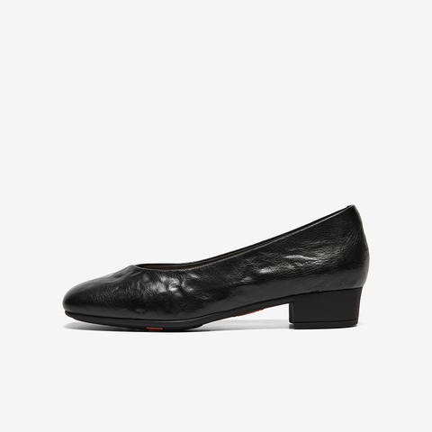 Bata浅口单鞋女2025秋季商场新款羊皮抓纹通勤软底单鞋AOX08CQ5