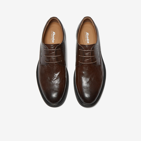 Bata正装皮鞋男2025秋商场新款牛皮商务通勤牛津德比鞋92B01CM5