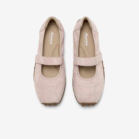 Bata休闲玛丽珍2025秋季商场新款羊皮通勤豆豆底开车鞋ABI10CQ5