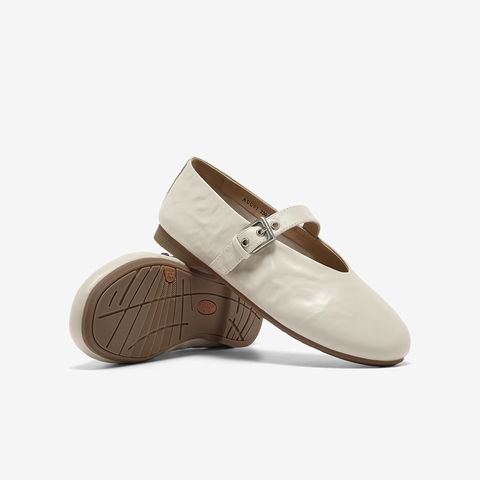 Bata羊皮书玛丽珍单鞋女2025秋商场新款复古软底浅口鞋AUO01CQ5