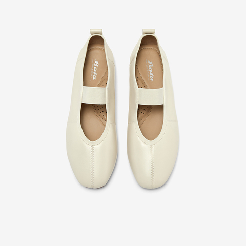 Bata时装玛丽珍2025秋季商场新款羊皮通勤软底浅口单鞋ART43CQ5