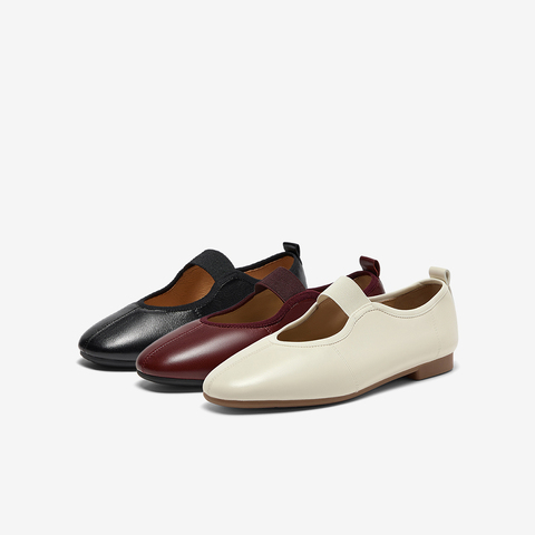 Bata时装玛丽珍2025秋季商场新款羊皮通勤软底浅口单鞋ART43CQ5