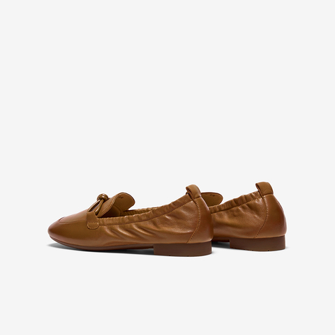 Bata乐福鞋女2025秋商场新款英伦羊皮通勤百搭软底一脚蹬AVL56CA5