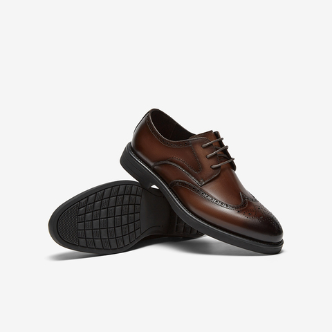 Bata商务正装鞋男2025秋商场新款英伦牛皮透气德比通勤鞋9036PCM5