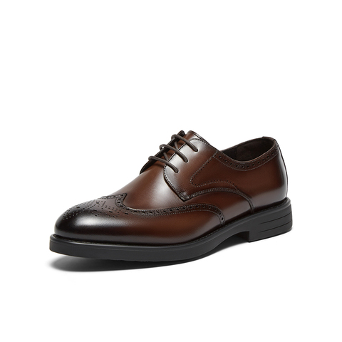 Bata商务正装鞋男2025秋商场新款英伦牛皮透气德比通勤鞋9036PCM5