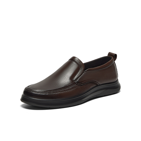 Bata乐福鞋男2025秋季商场英伦风通勤羊皮一脚蹬懒人鞋98107CM5