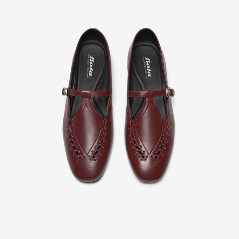 Bata乐福鞋女2025秋季商场新款复古英伦风羊皮软底一脚蹬AVL48CA5