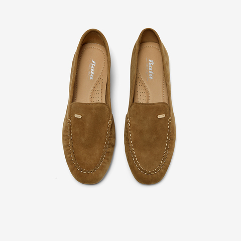 Bata乐福鞋女2025秋商场新款英伦羊皮通勤百搭软底一脚蹬AVL59CA5