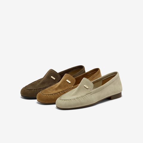 Bata乐福鞋女2025秋商场新款英伦羊皮通勤百搭软底一脚蹬AVL59CA5