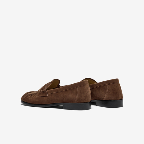 Bata乐福鞋女单2025秋季新款英伦风羊绒皮舒适百搭一脚蹬63081CA5