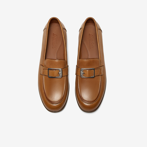 Bata乐福鞋女2025秋季新款复古英伦风牛皮通勤百搭一脚蹬AVG09CA5