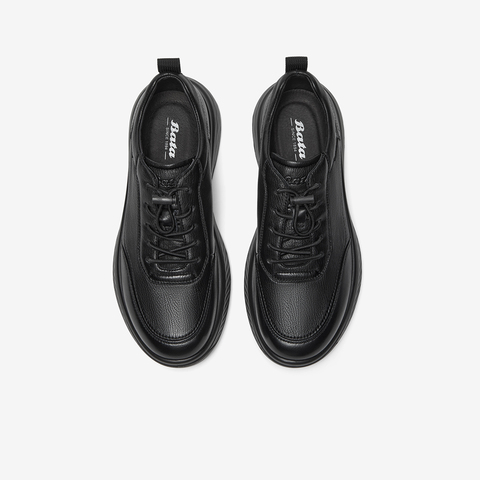 Bata休闲鞋男2025秋季商场新款牛皮羊皮通勤厚底运动鞋92561CM5