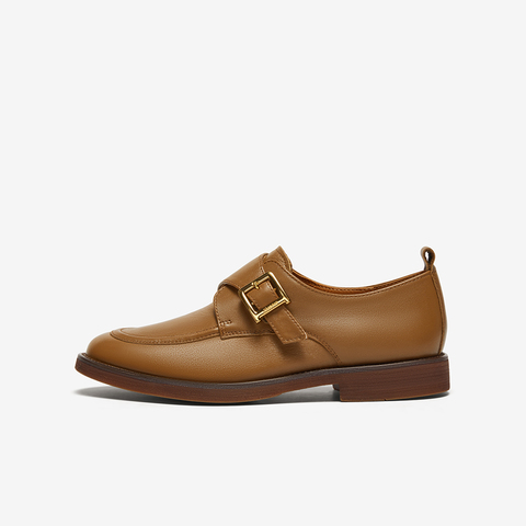 Bata乐福鞋女2025秋商场新款复古英伦牛皮通勤百搭一脚蹬ATA16CM5