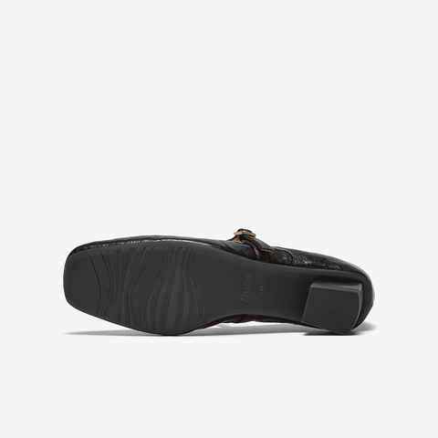 Bata玛丽珍女2025秋商场新款羊皮法式通勤百搭粗跟浅口鞋63191CQ5