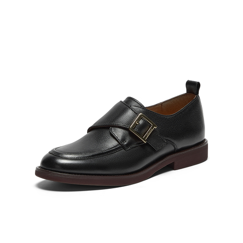 Bata乐福鞋女2025秋商场新款复古英伦牛皮通勤百搭一脚蹬ATA16CM5