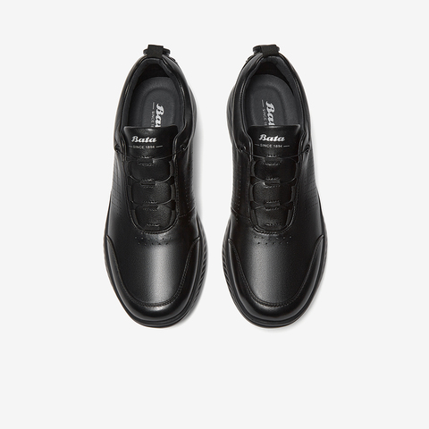 Bata休闲鞋男2025秋季商场新款牛皮厚底透气通勤休闲鞋24025CM5