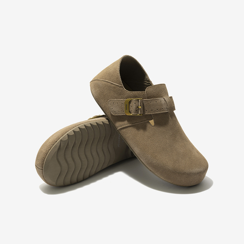 Bata勃肯鞋男2025秋商场新品英伦风复古牛剖皮厚底一脚蹬25127CM5