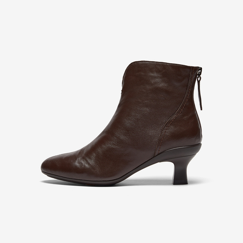 Bata时装靴女2025冬商场新款羊皮软底优雅粗跟通勤短筒靴AIR53DD5