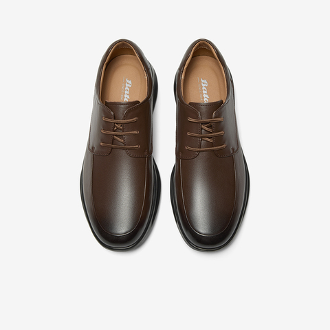 Bata休闲皮鞋男2025秋季商场新款牛皮通勤舒适商务皮鞋FDZ05CM5